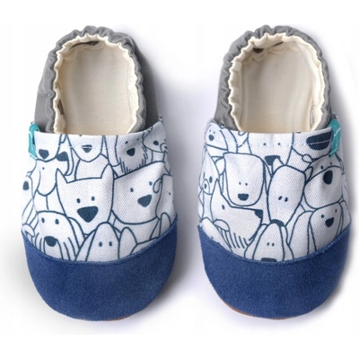 Detské papuče TITOT Psíky Blue Doggy