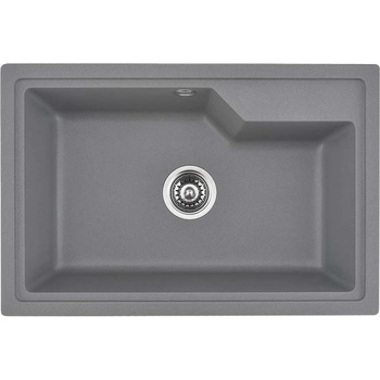 Inter Ceramic Кухненска мивка ICGS 8315 GRAY, Inter Ceramic, гранит, едно корито, със сифон, 45х22х68см (8315 GRAY)