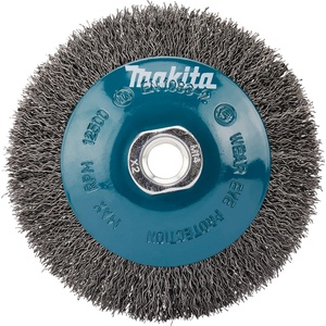 Makita Чашковидна четка makita от стоманена тел, гофрирана тел 0, 3 мм, 115 мм d-39849 (d-39849)