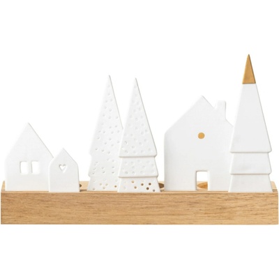 räder Svícen Light Village, bílá barva, přírodní barva, dřevo, porcelán