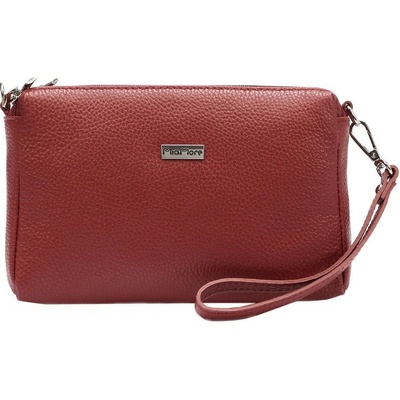 Mia More Malá tříoddílová kožená crossbody kabelka no. 42 červená