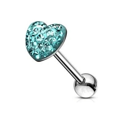 Šperky4U piercing do jazyku srdce PJ01059-Q