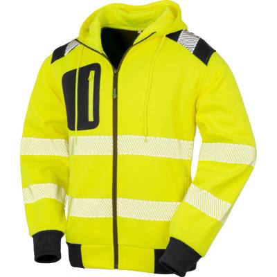 Result Unisex recyklovaná bezpečnostná mikina R503X Fluorescent Yellow