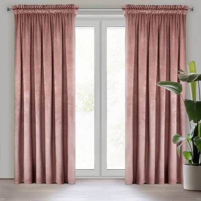Design 91 ZATEMŇOVACÍ ZÁVES NA PÁSKE ROSA 135X300 CM STARORUŽOVÁ