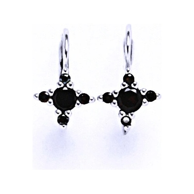 Čištín Zlaté naušnice , přírodní granáty, bílé i žluté zlato - VE 38