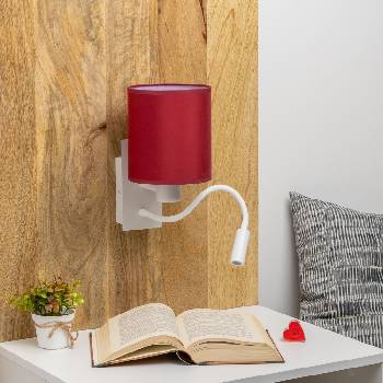 Brilagi Brilagi-LED Аплик NUBILA 1xE27/25W/230V+LED/3W бял/Помпейски червен (BG1559L)