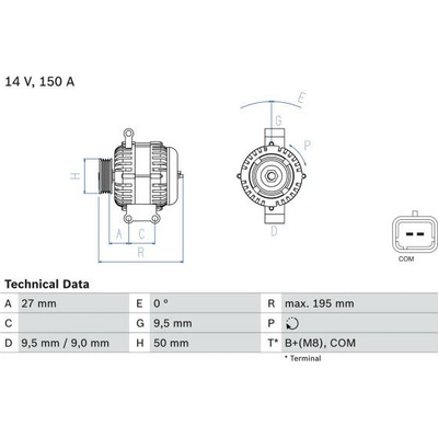 generátor BOSCH 0 986 081 820 BO 0986081820
