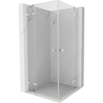 Mexen Lunar Duo душ кабина с отваряеми врати 90 x 90 см, прозрачна, четкан никел - 834-090L-090P-97-00 (834-090L-090P-97-00)