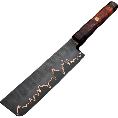 HARAHU Дамаски кухненски нож KT-38752 - Nakiri / Оранжева / Черна KP38752