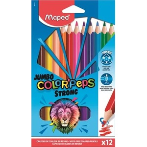 Maped Комплект цветни моливи, триъгълни, MAPED "Jumbo ColorPeps Strong", 12 различни цвята 863312 (863312)