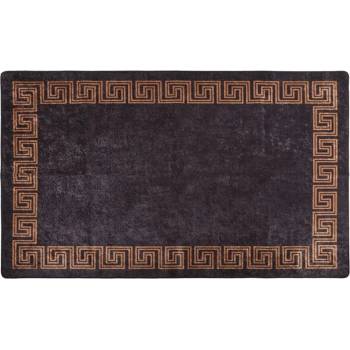 Перящ се килим, черно и златисто, 150x230 см, противоплъзгащ