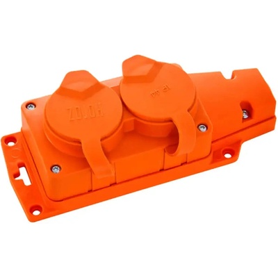 Horozk Electrik КАУЧУКОВА ОСНОВА ЗА КОНТАКТ 2 ГНЕЗДА ip44 ОРАНЖЕВА horoz (8699490918340)