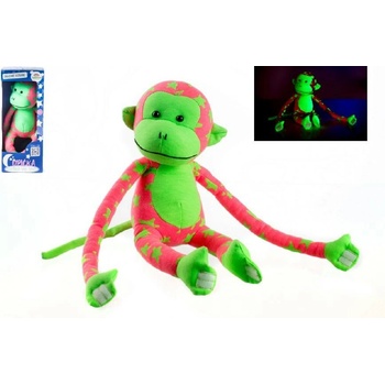 Teddies Opice svítící ve tmě růžovo-zelená