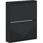 vidaXL Стенно шкафче за обувки HOORN 71 x 17 x 86 см Черно (897296)