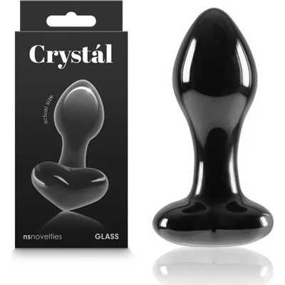 Стъклен разширител, красиво сърце, 8, 9см. - Crystal Heart Black (NSTOYS0921)