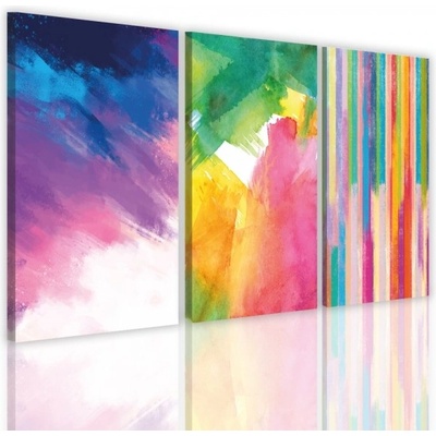Divio Třídílný obraz na plátně colorful, vzor 41121 Velikost: 90x180 cm