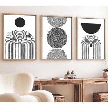 Asir К-кт 3x Снимка във фоторамка 50x70 см черен/бял (AS1989)