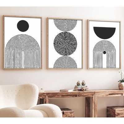 Asir К-кт 3x Снимка във фоторамка 50x70 см черен/бял (AS1989)