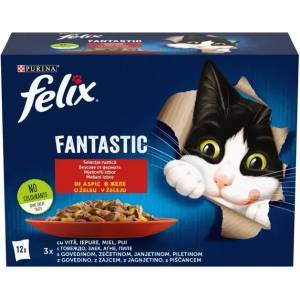 FELIX Fantastic® пауч в желе с вкус на пилешко, говеждо, заешко и агнешко