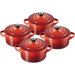 Le Creuset Съдове за печене и сервиране Mini Cocotte 250 мл черешови 4 бр (79212100600100)