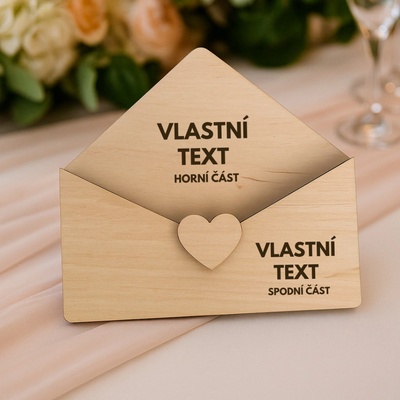 Dřevěná obálka s vlastním návrhem - originální dárek na míru