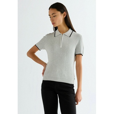 Wrangler Quarter Zip Polo Grey Heather