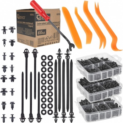 GEKO Sada svorek a čepů do auta + stahováky 655ks 61552 G02935 – Zboží Mobilmania