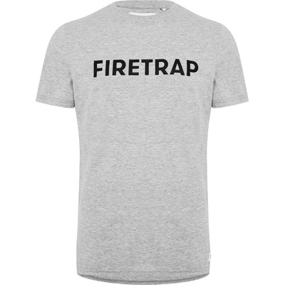 Firetrap Мъжка тениска Firetrap Large Logo T Shirt Mens - Grey Marl