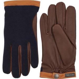 Hestra Ръкавици Hestra Deerskin Wool Tricot Gloves - Navy / Chocolate - размер 6 (EU) (202-1475-0411)
