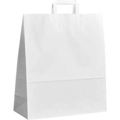 Papírová taška bílá ExtraKRAFT 400x160x450 mm s plochým uchem