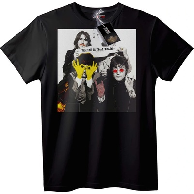 NOONEBRAND Тениска 'Къде е твоят мозък? ' - 6XL, White