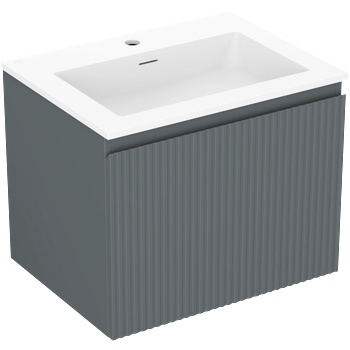 Mexen Rivel шкафче за баня 60 см с мивка Otis, 1 чекмедже, оребрено, графит (91A20-06047-1-BF66-W18M01)