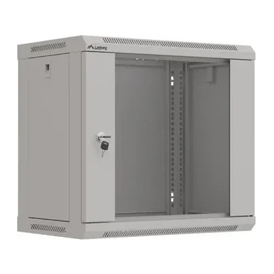 Lanberg Комуникационен шкаф, Lanberg rack cabinet 19" wall-mount 9U/540x350 (flat pack) with glass door grey (WF03-5309-10S)