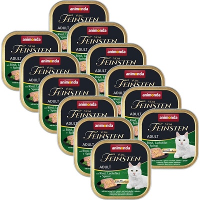 Animonda Vom Feinsten Adult Cat говеждо, сьомга + спанак 12 x 100 г