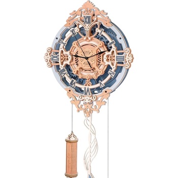 Image 1 of Robotime Дървен 3D пъзел Robo Time от 231 части - Стенен часовник Романтични ноти (LC701)