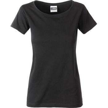 James & Nicholson Klasické dámské tričko z biobavlny 8007 Černá