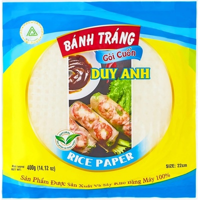 Duy Anh Foods Ryžový papier na okrúhle jarné závitky okrúhlý 22 cm 400 g