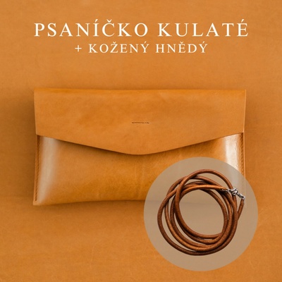 Wood Style psaníčko Kulaté Skořice kožený Hnědý