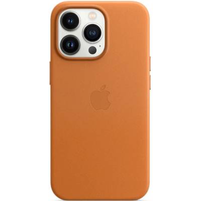 Apple Оригинален гръб Apple Leather Case with MagSafe за iPhone 13 Pro - Golden Brown, MM193ZM/A