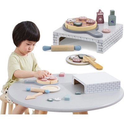 Viga dřevěná pizza s doplňky a troubou