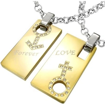 Šperky eshop Přívěsek z oceli Forever Love znak muže a ženy G19.28
