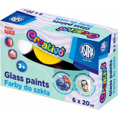 Astra Creativo farby na sklo 12×20 ml