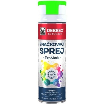 Debbex sprej značkovací 500 ml fluorescenčný zelený
