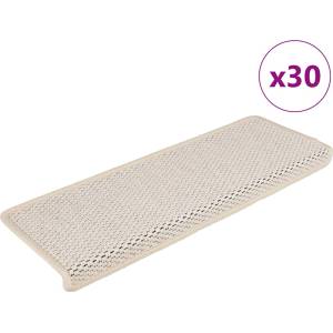 vidaXL Самозалепващи стелки за стълби вид сизал 30бр 65x21x4см Berber (3365893)