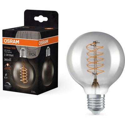 Osram stmievateľná LED vintage žiarovka E27 7,8 W GLOBE, teplá biela 4099854090745
