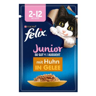 FELIX chutná tak dobře, jak vypadá, Pochoutka v želé Junior kuřecí 26 × 85 g