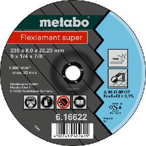 Metabo Шлифовъчен диск - неръждаема стомана 180x6x22.2 мм 616610000 (616610000)