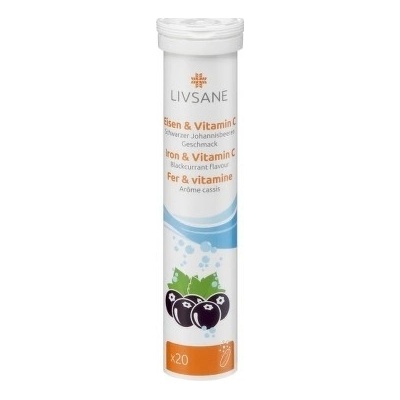Livsane Železo + vitamín C 20 šumivých tabliet