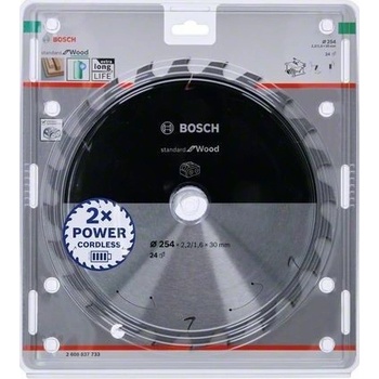 Bosch Pilový kotouč Standard for Wood pro akumulátorové pily 254 × 2,2/1,6 × 30 T24 2608837733