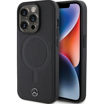 Mercedes-Benz Mercedes Smooth Leather MagSafe Калъф за iPhone 15 Pro Max, черен